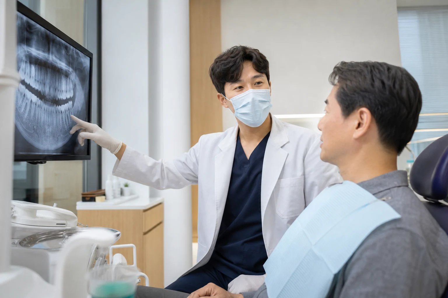 김해 충치치료 치과 선택 기준을 살펴보는 장면